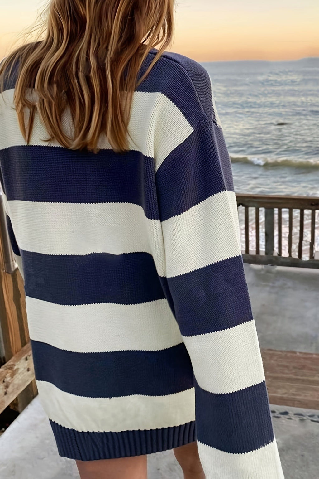 Crew Neck Casual Loose Knit Pullover Sweater image 2