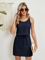 Odette Eyelet Dress detail view styled for Avrienne