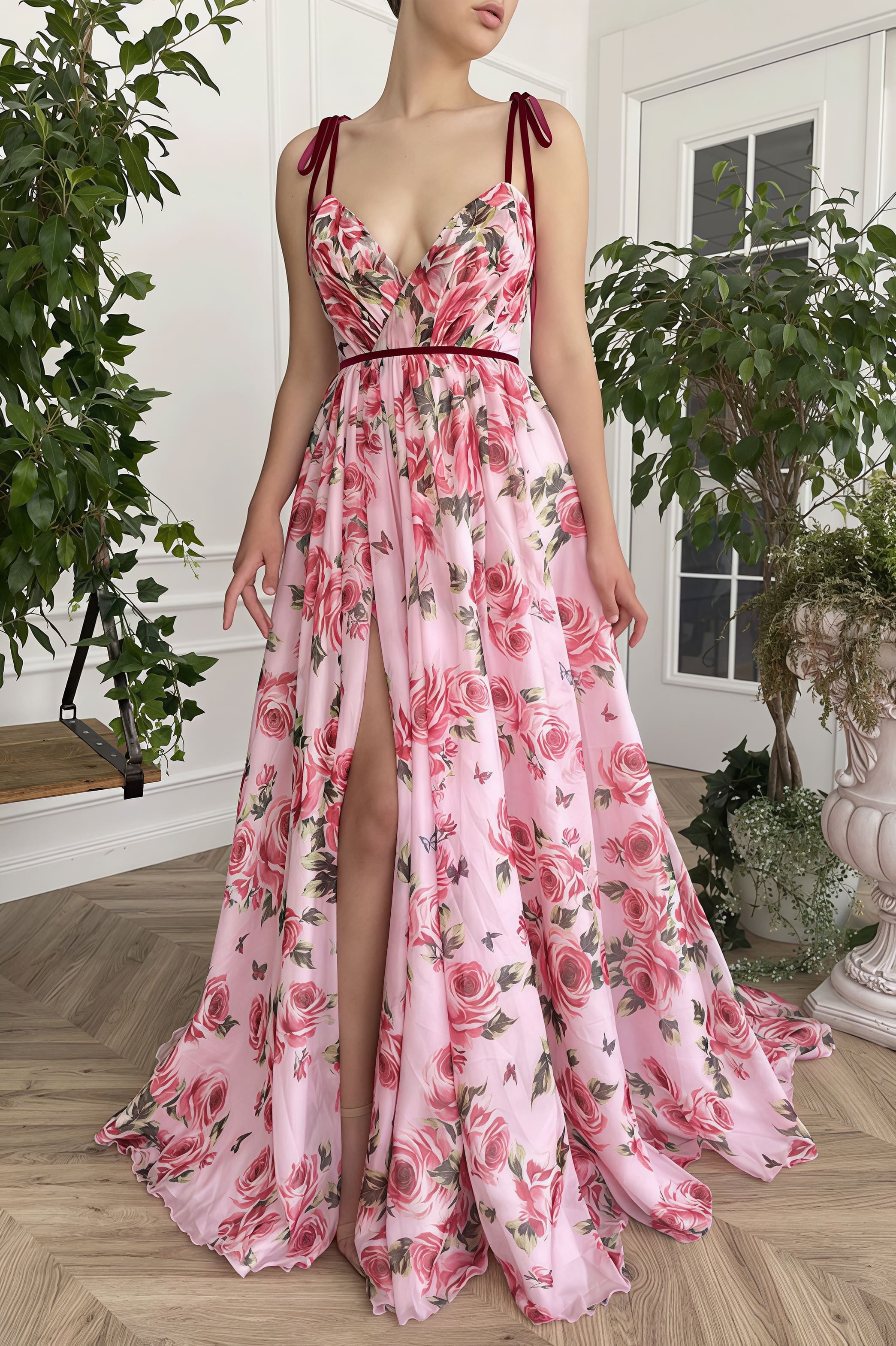 Vintage Print Sexy Cami Vacation Maxi Dres image 2