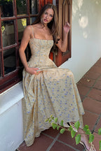 Chic Vintage Floral Cami Slim Fit Maxi Dress image 3