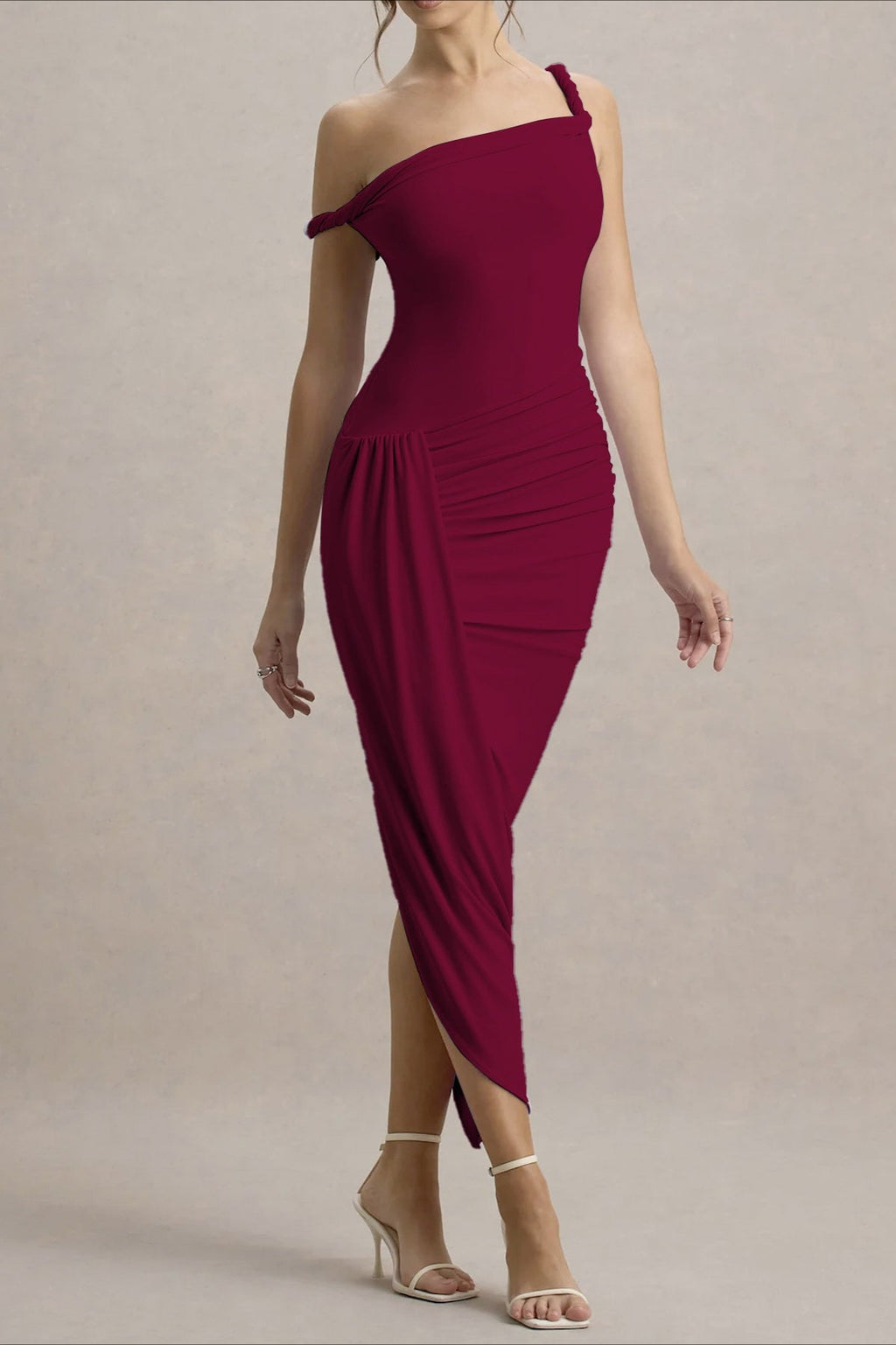 Asymmetrical Bodycon Maxi Party Dress image 12