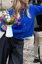 Cropped Knit Button Cardigan image 6
