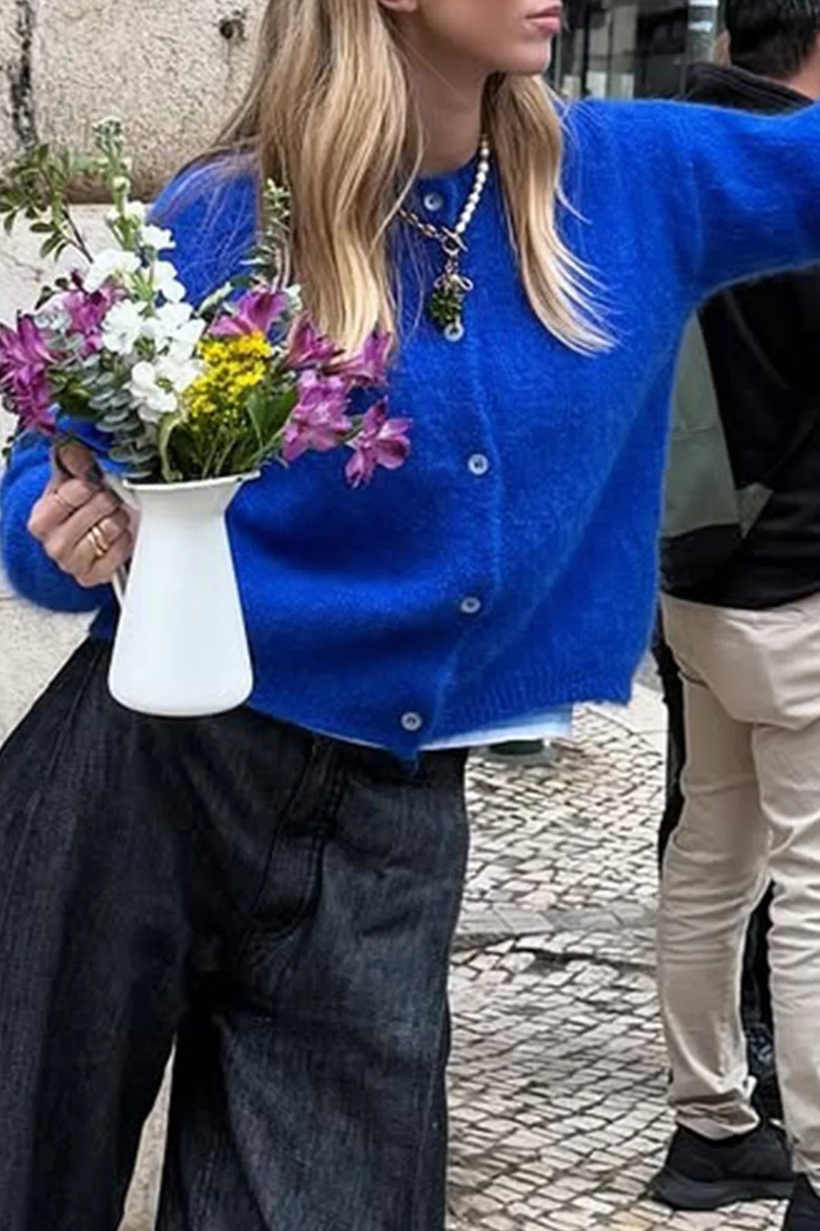 Cropped Knit Button Cardigan image 6