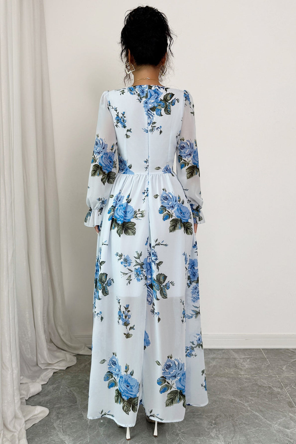 Simple Floral Long Sleeve Maxi Dress image 4