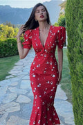 Fitted Floral Puff Sleeve Floral Dress image 1