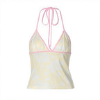 Casual Floral Print V Neck Halter Top image 6