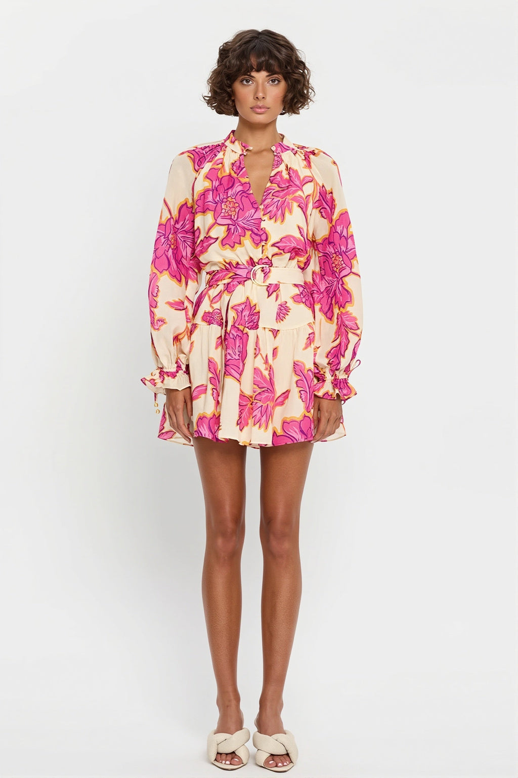 Sexy All Over Print Long Sleeve Slim Mini Dress image 2