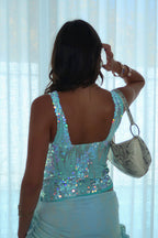 Chic Deep V Sequin Lace Slim Cami Top image 5