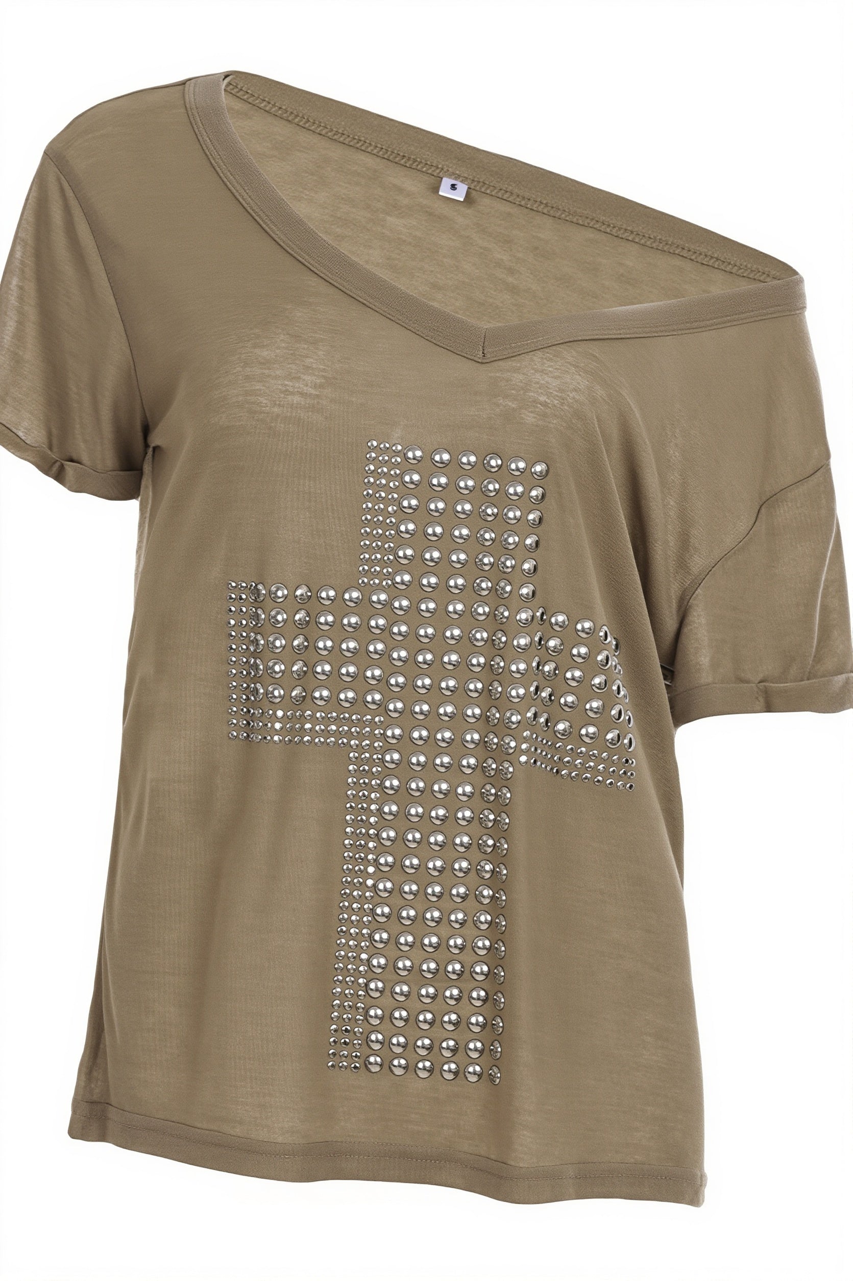 Y2K Copper Cross Print Loose T-Shirt image 5