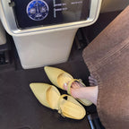 Amelie Flat Sandals detail view styled for Avrienne