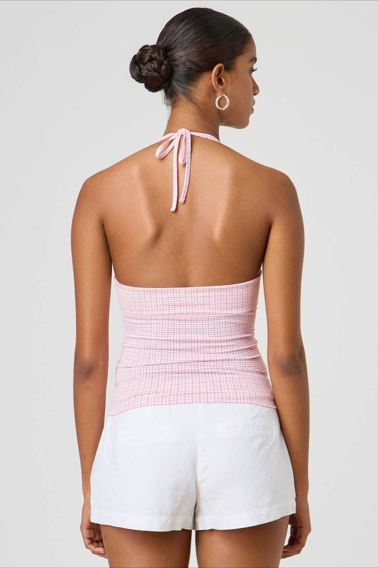 Sexy Polka Dot Plaid Slim Halter Top image 11