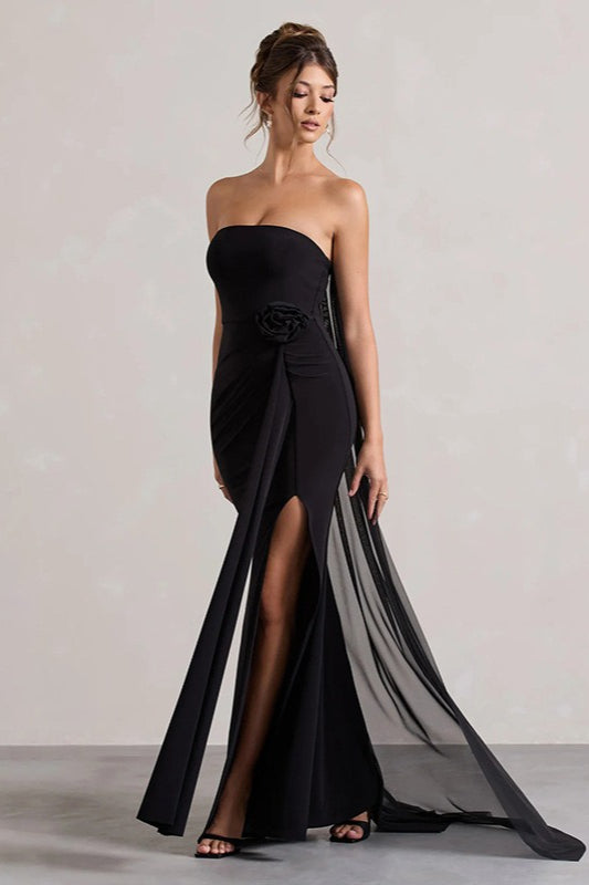 Strapless Floral Tie Maxi Dress image 8