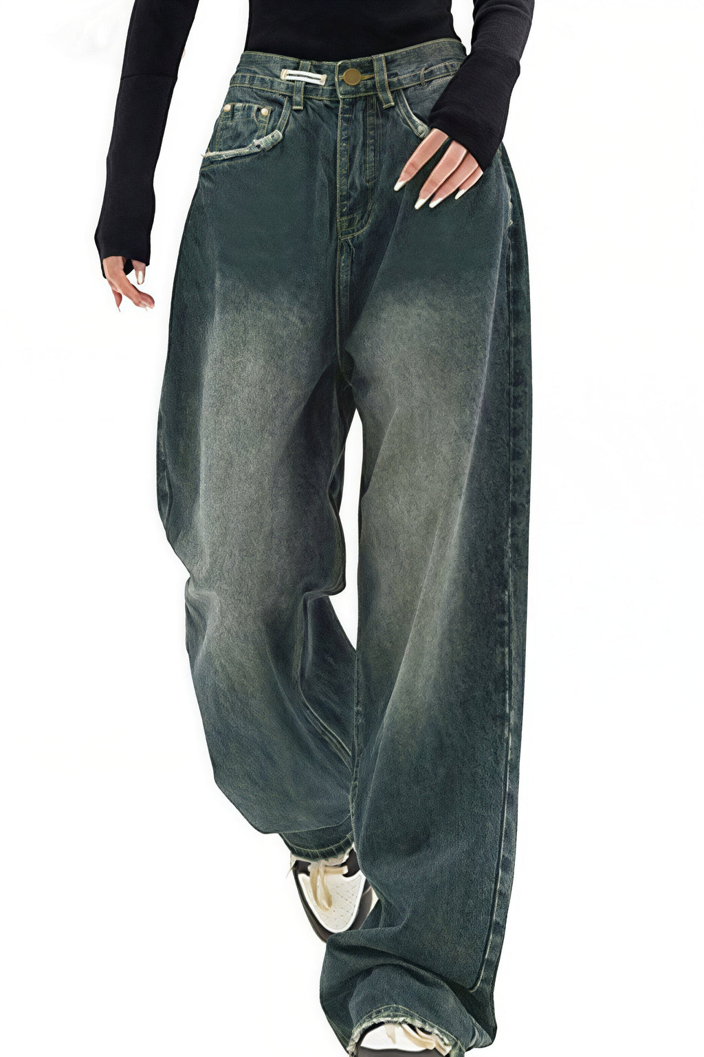 Retro Stylish High Waist Wide Leg Jeans image 2