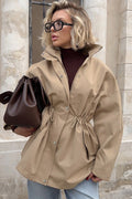 Barnfit Midi Drawstring Trench Coat image 2