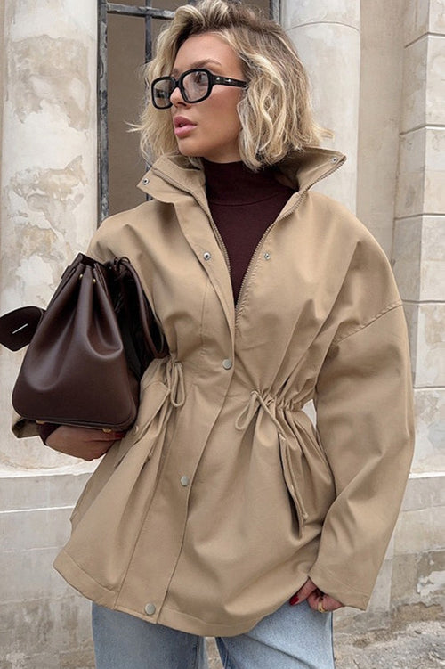 Barnfit Midi Drawstring Trench Coat image 2