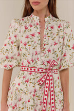 Casual Linen Lace-up Belted Summer Beach Mini Dress image 3