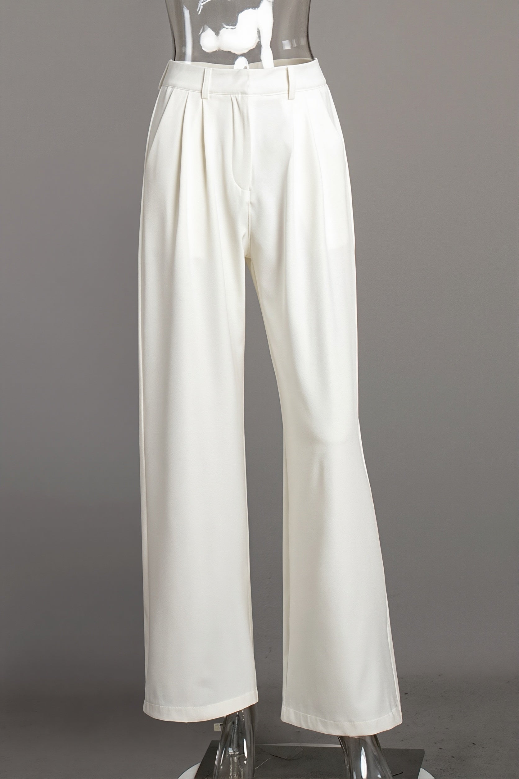 Chic White High Waist Loose Pants image 4