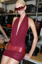 Sexy Halter Deep V Mini Dress image 3