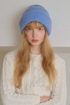 Solid Color Wool Blend Double Layer Seamless Thick Knitted Hat image 2