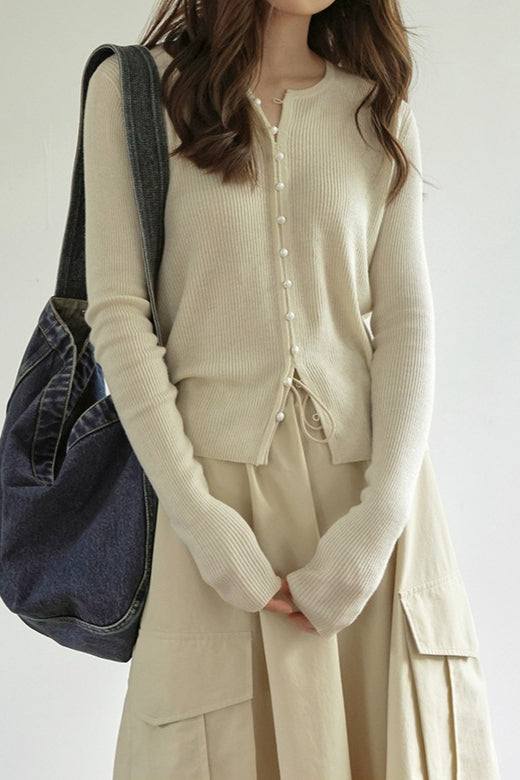 Sleek Wool Knit Cardigan image 1