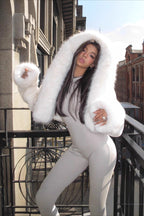 Solid Color Plush Warm Short Hooded Coat image 1