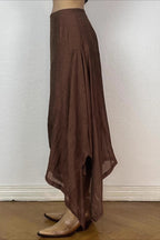 Solid Color Irregular Hem Maxi Skirt image 3