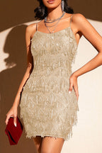 Sequin Fringe Trim Spaghetti Strap Party Dress image 12