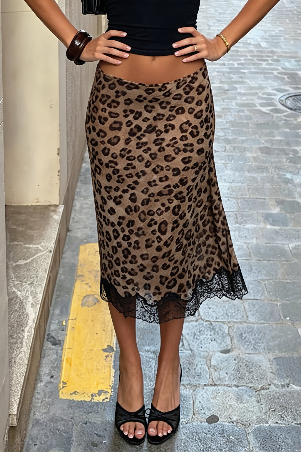 Low Waist Leopard Lace Mesh Skirt image 3