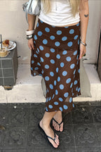 Sheer Polka Dot Ruffled Mesh Skirt image 3