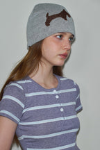 Leopard Heart Dog Pattern Wool Blend Knitted Hat image 3