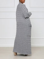 Knitted Solid Graceful Open Front Cardigan image 22