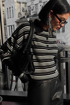 Vintage Striped Knit Polo Sweater image 7