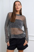 Loose Hollow Out Wool Blend Knit Blouse image 1