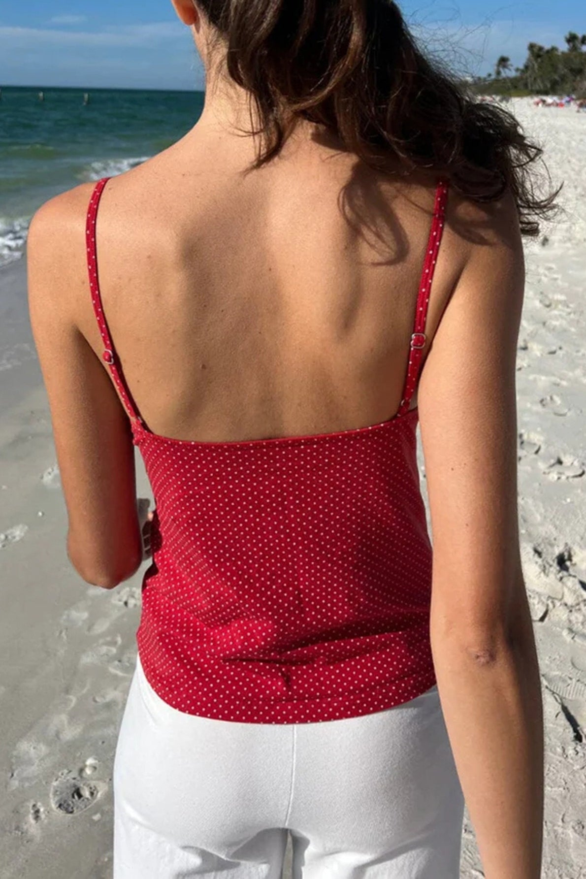 Ruffled Polka Dot Casual Cami Top image 3