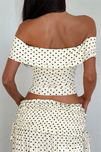 Polka Dot Strapless Side Bow Maxi Skirt Set image 6