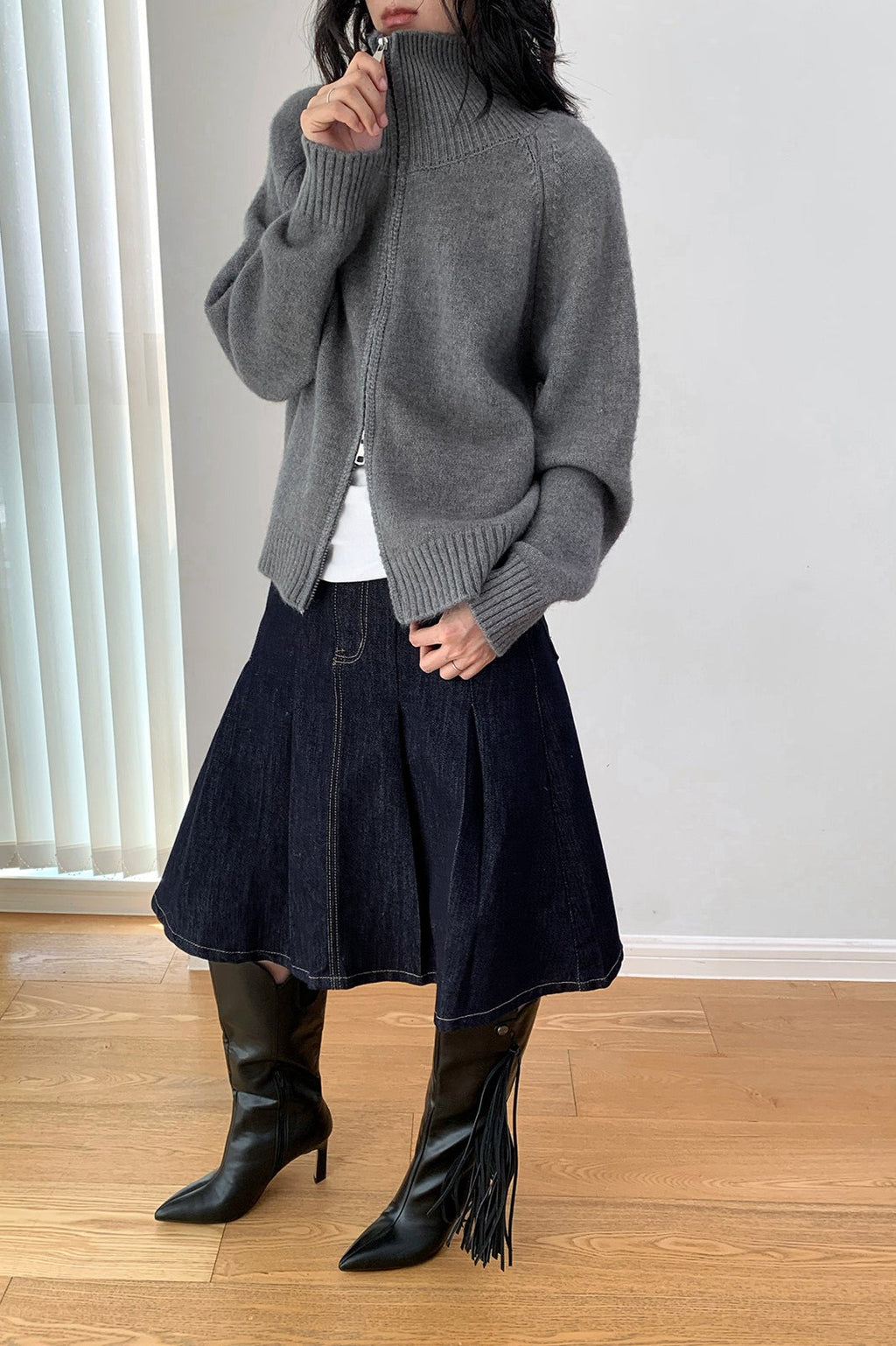 Soft Knit Zipper Cardigan image 15