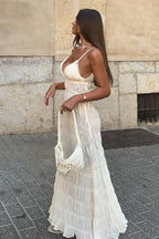 Spaghetti Strap Deep V Boho Dress image 3