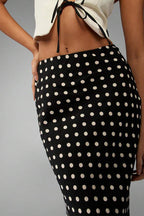 Slim Fit Polka Dot Midi Skirt image 5