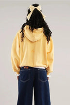 Solid 3D Letter Casual Longsleeve Hoodie image 3