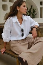 Casual Loose Fit Solid Color Blouse image 4