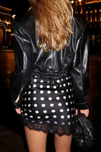 Chic Polka Dot Lace Trim Cami Bodycon Mini Dress image 5
