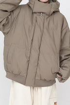 Stand Collar High Neck Hooded Puffer Jacket image 4