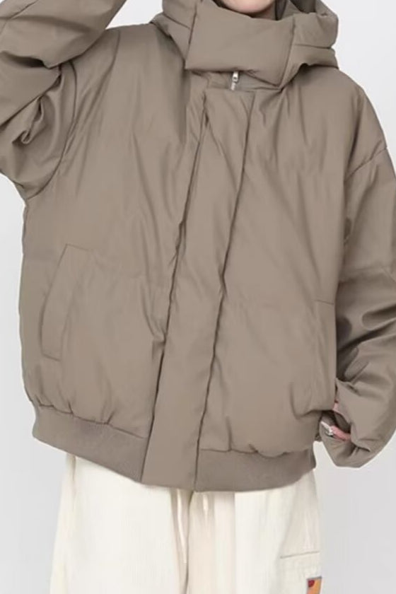 Stand Collar High Neck Hooded Puffer Jacket image 4