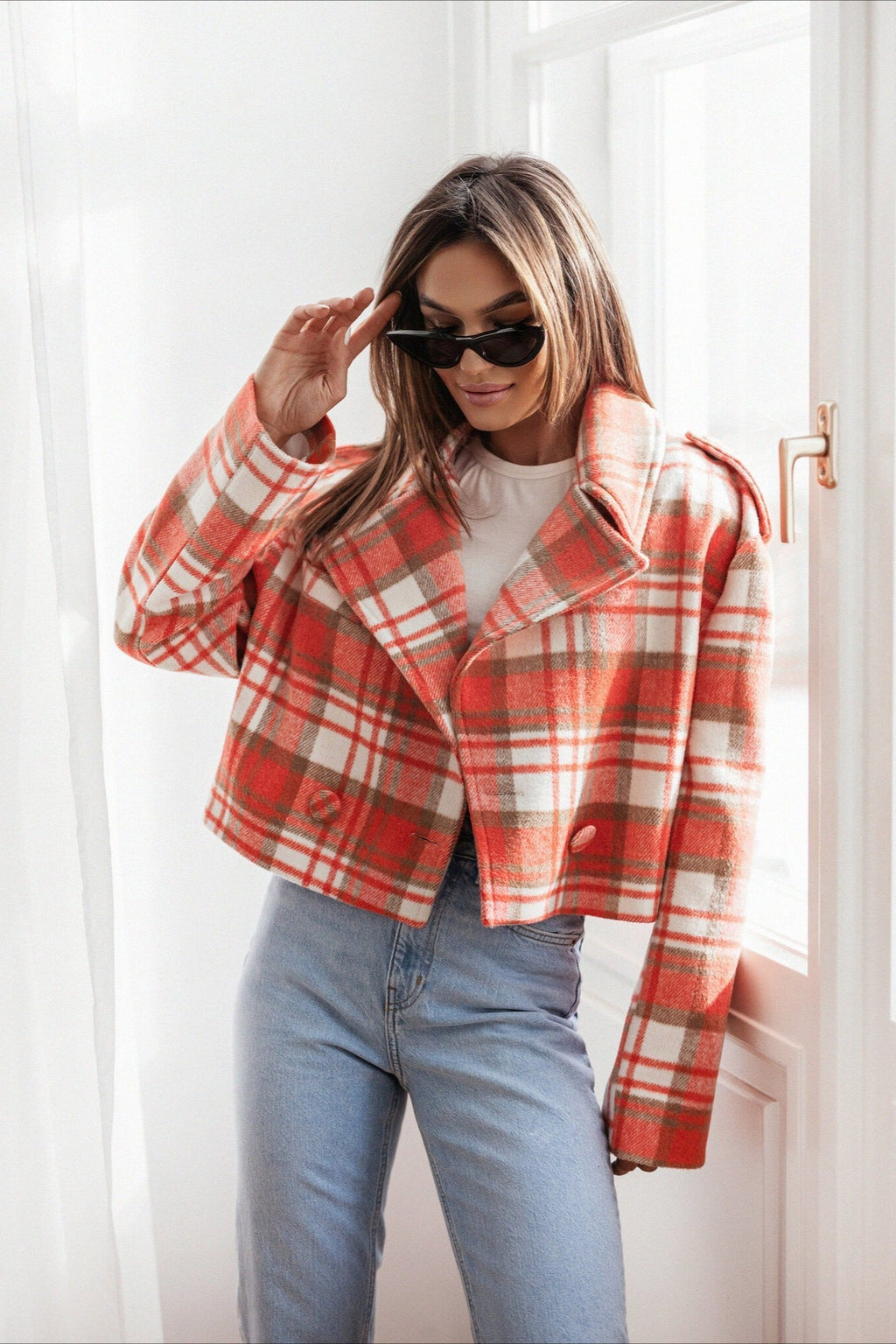 Plaid Wool Blend Blazer Coat image 5