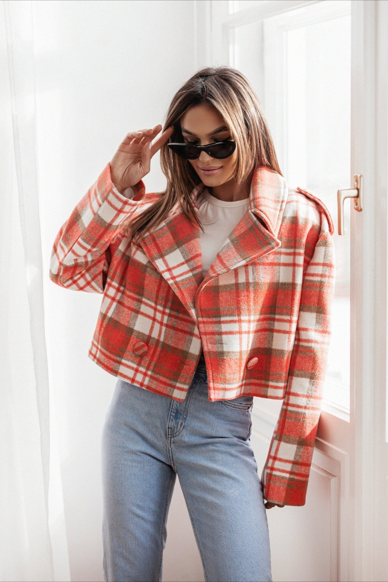 Plaid Wool Blend Blazer Coat image 5