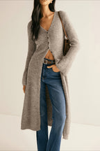 French Retro Elegant Long-Sleeve Mid-Length Knit Cardigan image 2