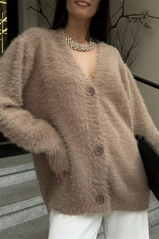 Plush V-Neck Cardigan image 11