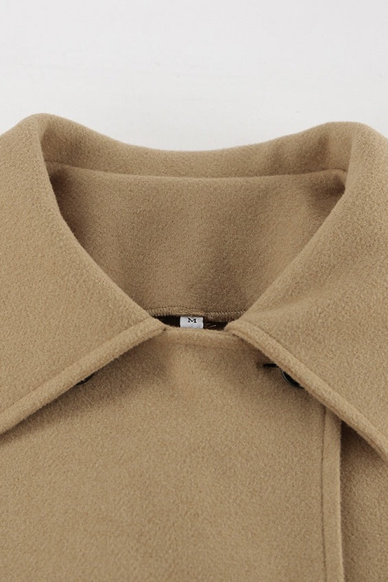 Batwing Sleeve Wool Blend Coat image 14
