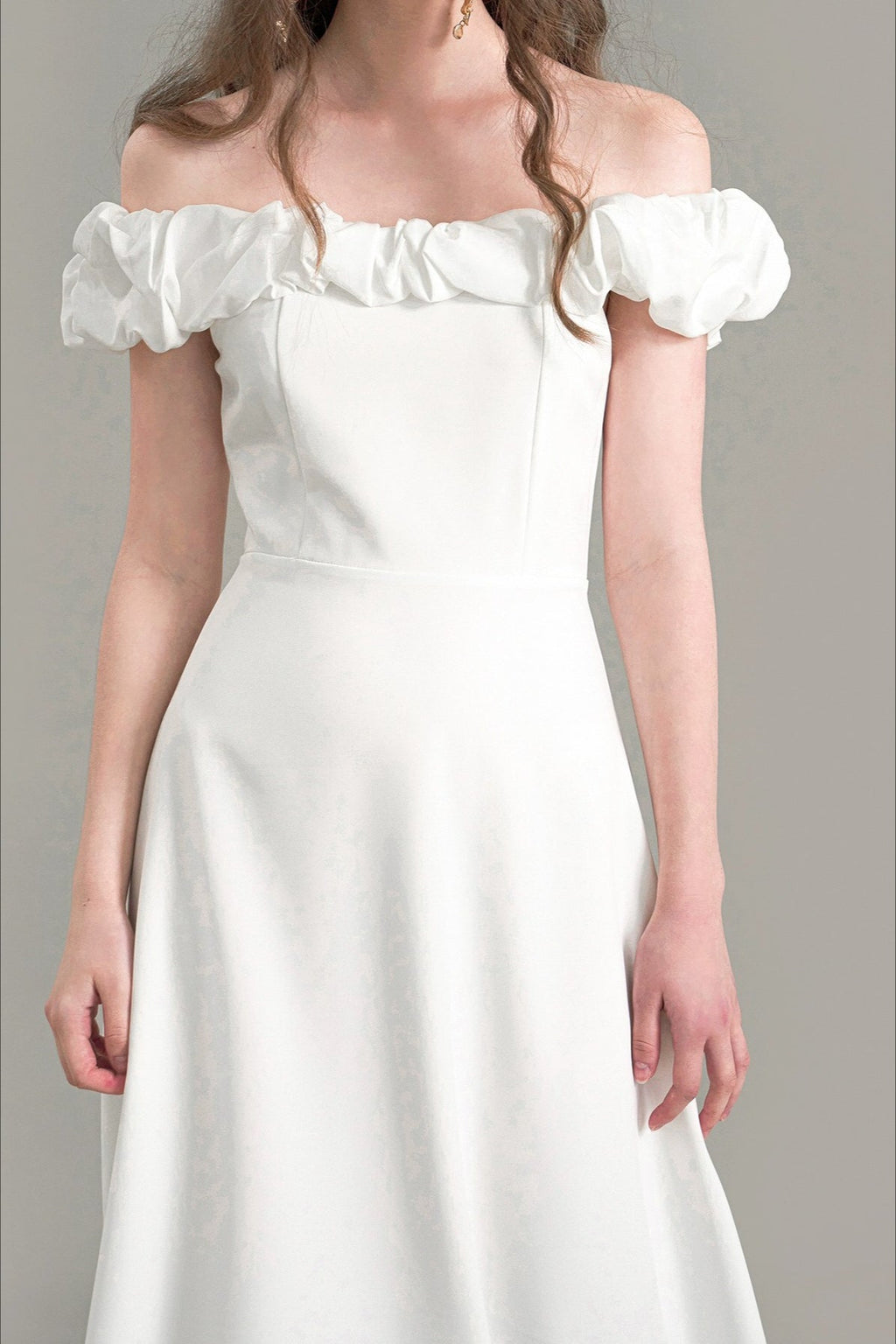 Satin Ruched Off-the-shoulder Cocktail Dress image 4