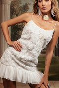Chic Chiffon Floral Applique Cami Layered Mini Dress image 1